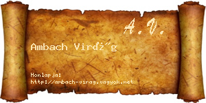 Ambach Virág névjegykártya